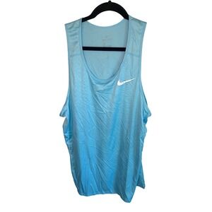 Nike Mens Dri-FIT Miler Running Tank Top Blue Singlet AT3947-496 L